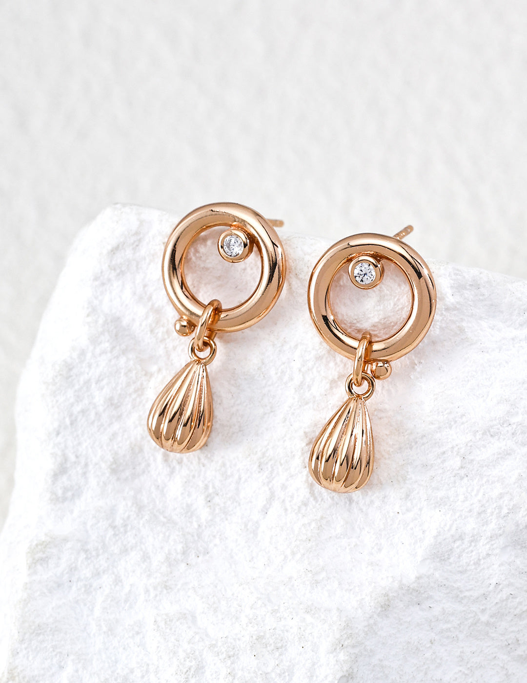 Melody Drop Earrings in Vintage Gold – front view