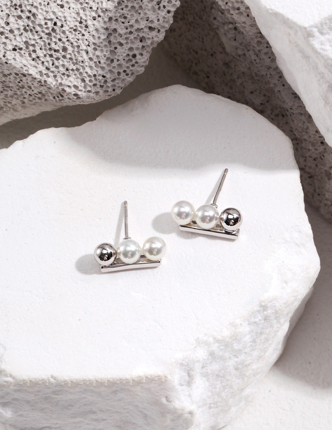 Pearl Bar Studs – alternate view