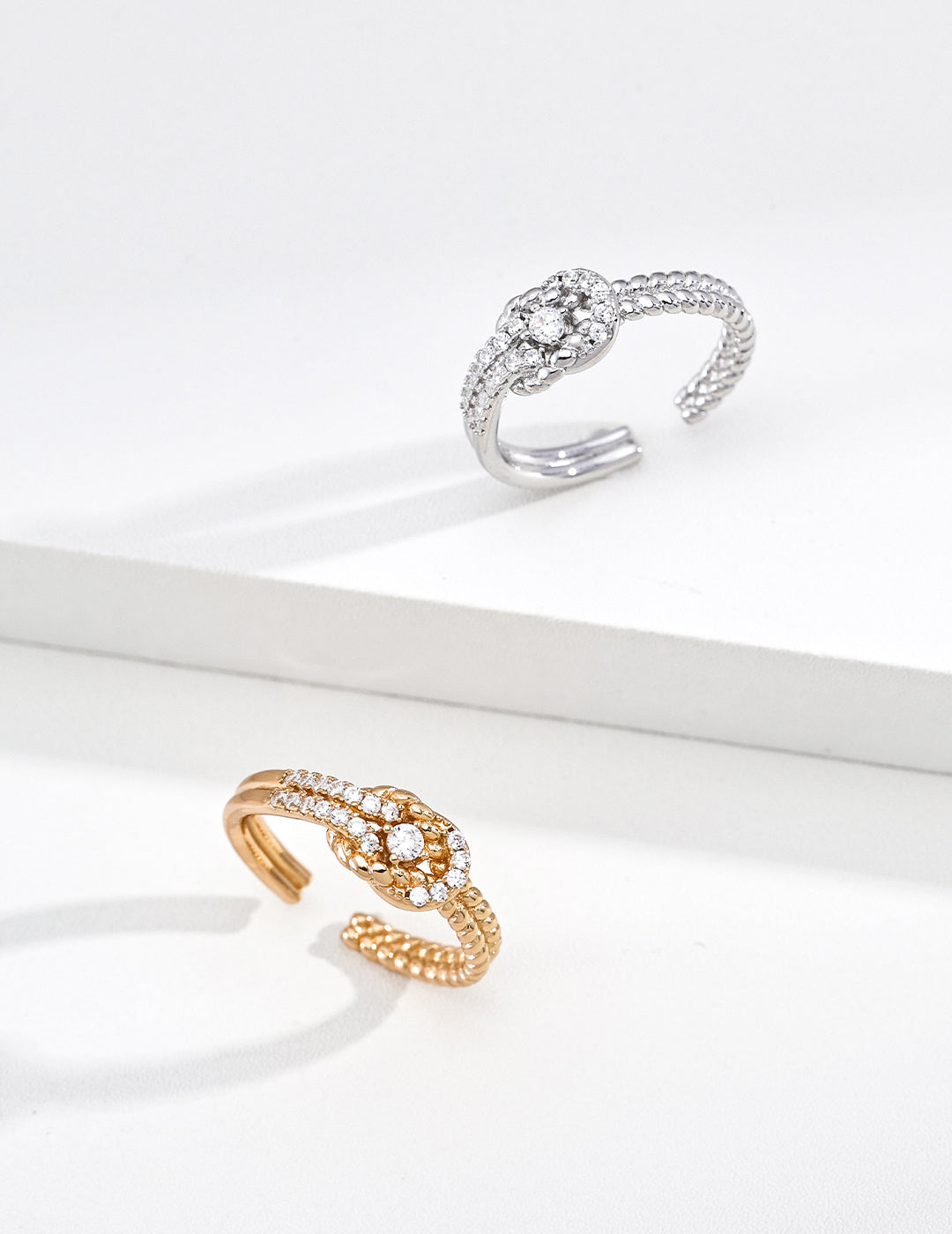 Fortune Knot Ring – gold and silver comparison